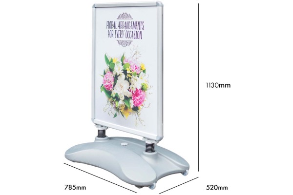 DEFLECTO Kundenstopper Outdoor A1 PPA100S silber 78.5x113cm – Bild 4