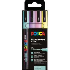 POSCA Marker 0.9-1.3mm PC3M4PSET 4 Stück, assortiert