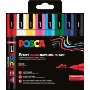 POSCA     Brush Marker             1-4mm PC5BR8PBA 8 Stück, assortiert