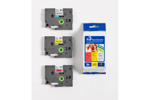 PTOUCH Bänder TZ-231/TZ-431/TZ-631 TZe-31M3 weiss/rot/gelb 12 mm – Bild 4