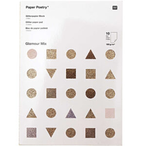 RICO DESI Glitterpapierblock A4 0 Glamour 180g, 10 Blatt