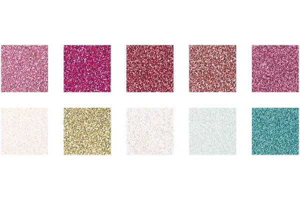 RICO DESI Glitterpapierblock A4 0 Prnicess 180g, 10 Blatt – Bild 2