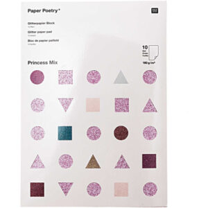 RICO DESI Glitterpapierblock A4 0 Prnicess 180g, 10 Blatt