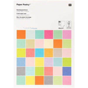 RICO DESI Bastelblock A4 0 Super Pastel 180g, 30 Blatt