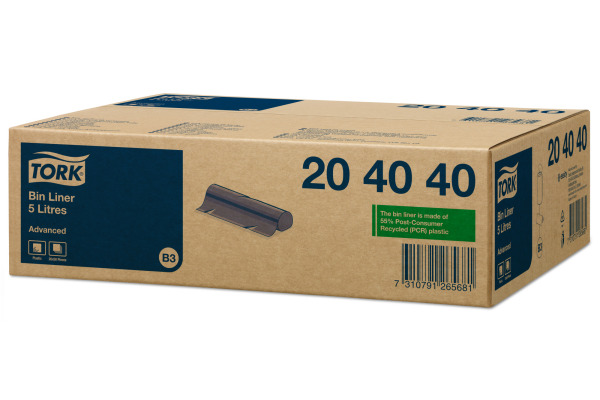 TORK Abfallsäcke B3 5lt 204040 schwarz, 32,5 x 40cm 50 Stk. – Bild 2