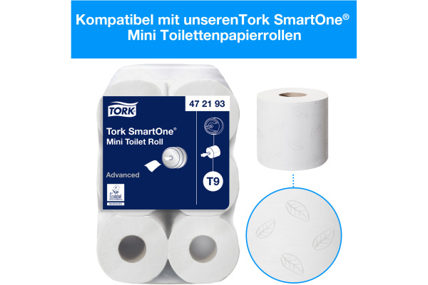 TORK Spender Toilettenpapier T9 682008 SmartOne®, schwarz – Bild 4
