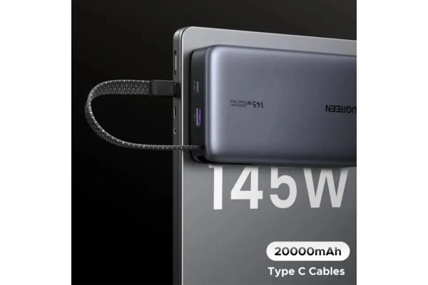 UGREEN Power Bank 145W 55992B Built-in Cable,Space Grey – Bild 4