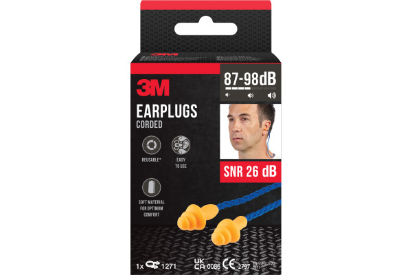 3M Gehörschutzstöpsel 1271CN blau/orange 1 Paar – Bild 3