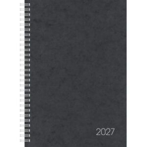 BRUNNEN Buchkalender 2027 79701907 1W/2S schwarz ML 17x24cm