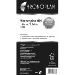 CHRONOPLA Ersatz Wochenplan 2027 50257Z.27 1W/2S in Zeilen Midi