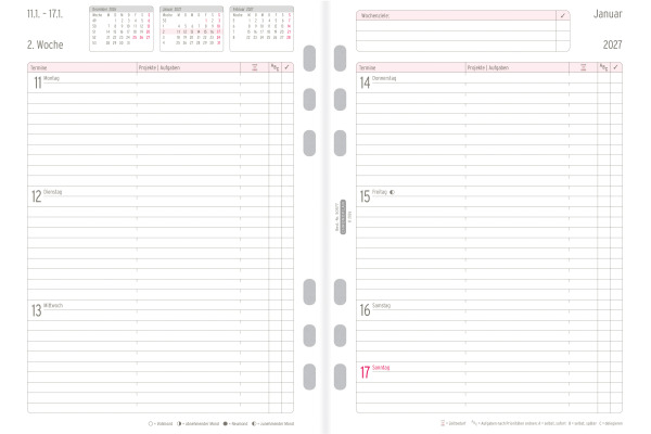 CHRONOPLA Ersatz Wochenplan 2027 50577Z.27 1W/2S in Zeilen A5 – Bild 2