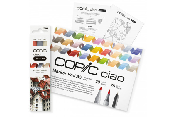 COPIC Marker Ciao Layer & Mix 220750204 Starter Set, Architect