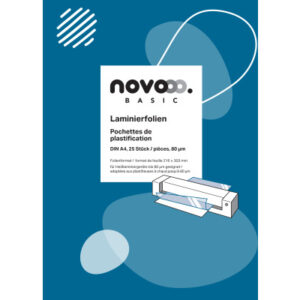 NOVOOO Laminierfolie A4 47050000 glanz, 80my 25 Stück