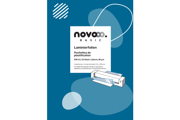 NOVOOO Laminierfolie A4 47050000 glanz, 80my 25 Stück