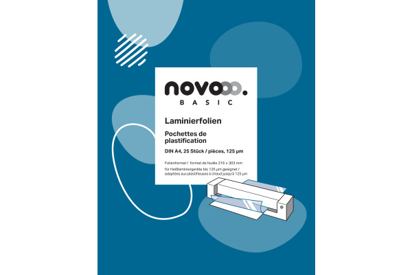 NOVOOO Laminierfolie A4 47070000 glanz, 125my 25 Stück