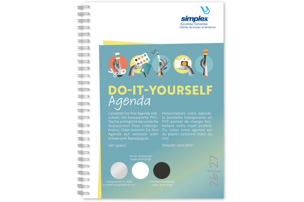 SIMPLEX Schüleragenda Do-it y. 26/27 500103.27 1W/2S 17M weiss ML 12x16.5cm