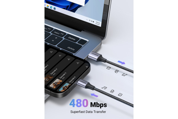 UGREEN Cable Fast Charging 3A Max 60126 1m,USB-A to USB-C,Black – Bild 4