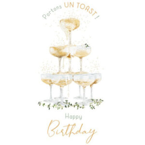 ABC Geburtstagskarte FR B6 8447 Champagner Gläser