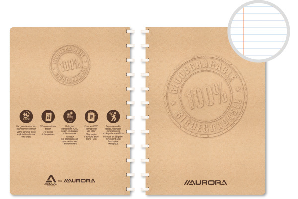 ADOC Spiralbuch BIO A4 6011.150 braun, liniert 72 Blatt – Bild 2