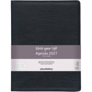 AURORA    Agenda Finesse PAW Perl   2027 2718P     1W/2S schwarz ML       21x27cm