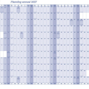 BEREC Jahresplaner quer 2027 5666TF/27 1J/1S blau plastifiz. 60x90cm