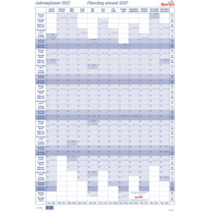 BEREC Jahresplaner hoch 2027 B 5668/27 1J/1S blau 90x60cm