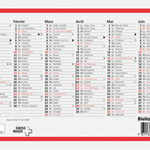 BIELLA Wandkalender 2027 871507910 6M/1S rot/weiss FR 23.5x15.5cm