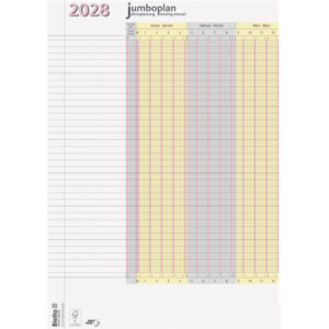 BIELLA Wandplaner Jumbo 2 Stk. 2028 876418000 1J/1S weiss 64.5x29.7cm