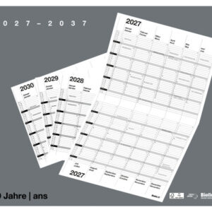 BIELLA    10-Jahreskalender Wire-O  2027 878310000 1J/2S grau DE/FR       30x24cm