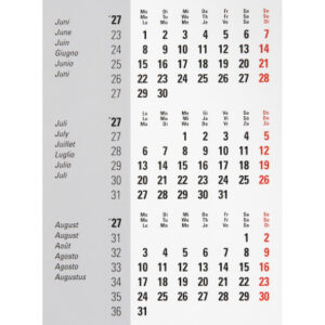 BIELLA Pultkalender DesktopFrame 2027 883511000 3M/1S Ersatzrolle 124.5x9.5cm