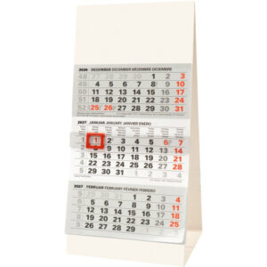 BIELLA Pultkalender Desktop 2027 887021000 3M/1S Peak weiss ML 9.7x12cm