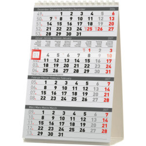 BIELLA Pultkalender Desktop 2027 887040000 4M/1S Delta weiss ML 12.5x20cm
