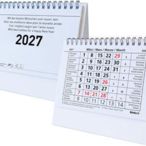 BIELLA Pultkalender Desktop 2027 887061000 1M/1S Basic ws ML 14.8x10.5cm