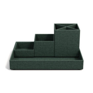 BIGSO BOX Stifteköcher Set Lena 7974C5901 Leinen, 4-teilig, dunkelgrün