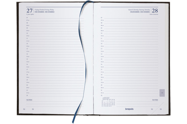 BREPOLS Agenda Saturnus Lima Ku. 2027 26.3.0079 1T/1S schwarz 13.3x20.8cm – Bild 2