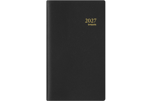 BREPOLS Agenda Interplan Genova 2027 26.3.0187 1W/1S schwarz 8.9x16cm