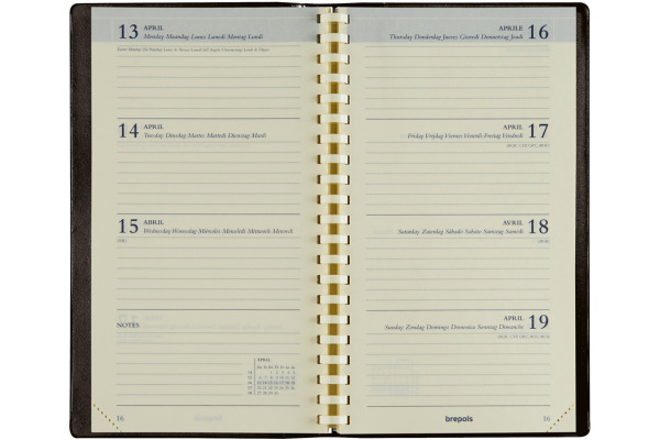BREPOLS Agenda Interplan Ku.Pal. 2027 26.3.0196 1W/2S braun 8.9x16cm – Bild 2