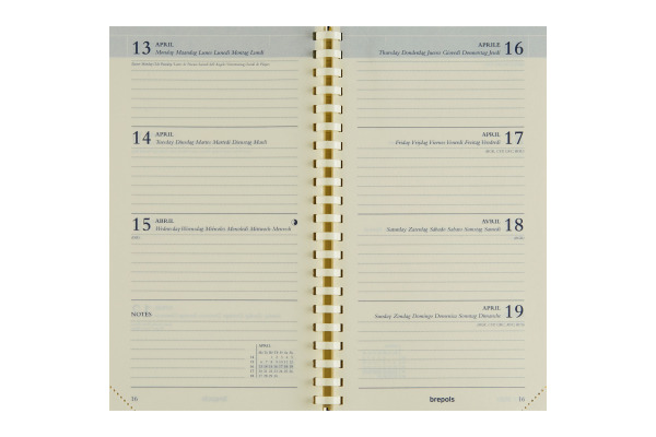 BREPOLS Agenda Interplan 2027 26.3.0212 1W/1S Ersatz chamois 8.9x16cm