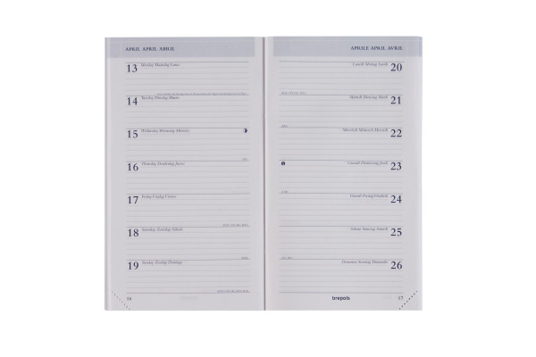 BREPOLS Agenda Breplan 2027 26.3.0238 1W/1S Ersatz weiss 9x16cm
