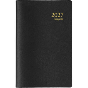 BREPOLS   Agenda Delta Genova Plast 2027 26.3.0246 1W/2S schwarz         8.1x12cm