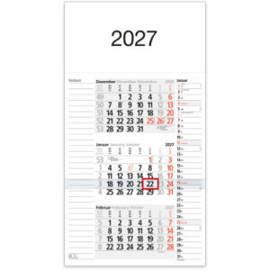 BÜHNER 3-Monatskalender 2027 M3KPNBL-R ML 30x56cm