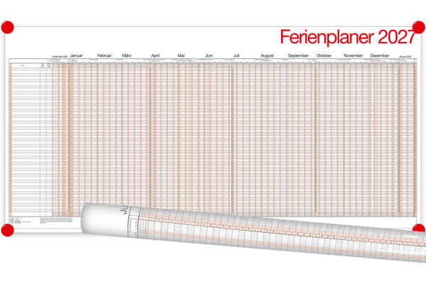 BÜHNER Ferienplaner DE 2027 UP12-CH-R für 49 Mitarbeiter 99x49cm – Bild 3