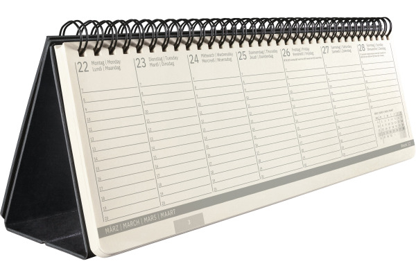 CONCEPTUM Tischkalender 2027 C2780 1W/2S schwarz 30x14.3cm