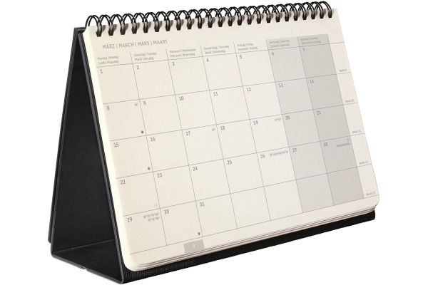 CONCEPTUM Tischkalender 2027 C2781 1M/1S schwarz 21.3x22cm