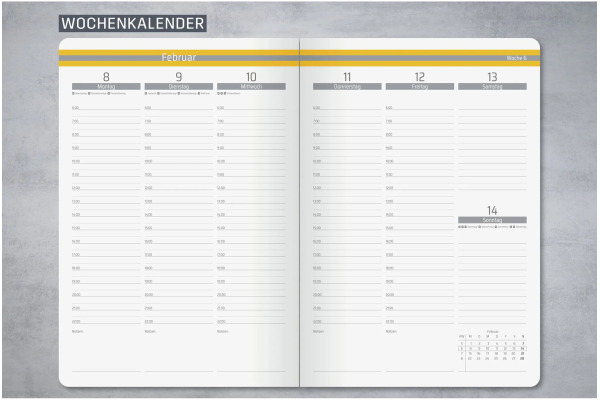 CONCEPTUM Wochenkalender Linescape 2027 L2704 1W/2S hellgrau 14.8x21.3cm – Bild 2