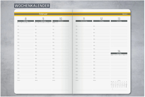 CONCEPTUM Wochenkalender Linescape 2027 L2707 1W/2S dunkelgrau 14.8x21.3cm – Bild 2