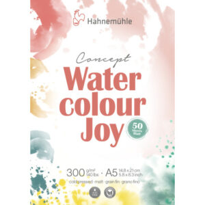 HAHNEMÜHL Aquarellblock Joy A5 10625050 weiss, 300g 50 Blatt