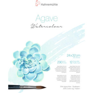 HAHNEMÜHL Aquarellblock Agave 24x32cm 10625401 weiss, 290g 12 Blatt