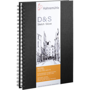 HAHNEMÜHL Spiralskizzenbuch D&S A5 hoch 10628207 schwarz 80 Blatt