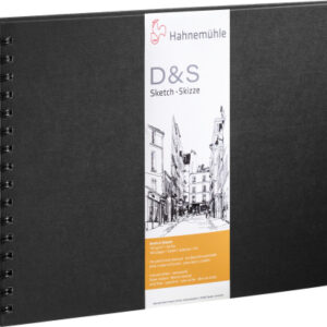 HAHNEMÜHL Spiralskizzenbuch D&S A5 quer 10628208 schwarz 80 Blatt